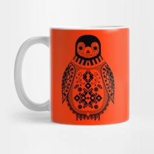 red boho penguin ecopop Mug